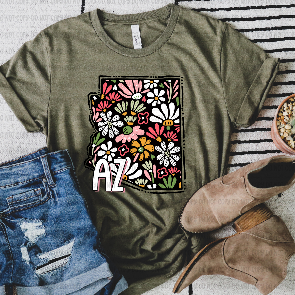 Floral states black background REVEL