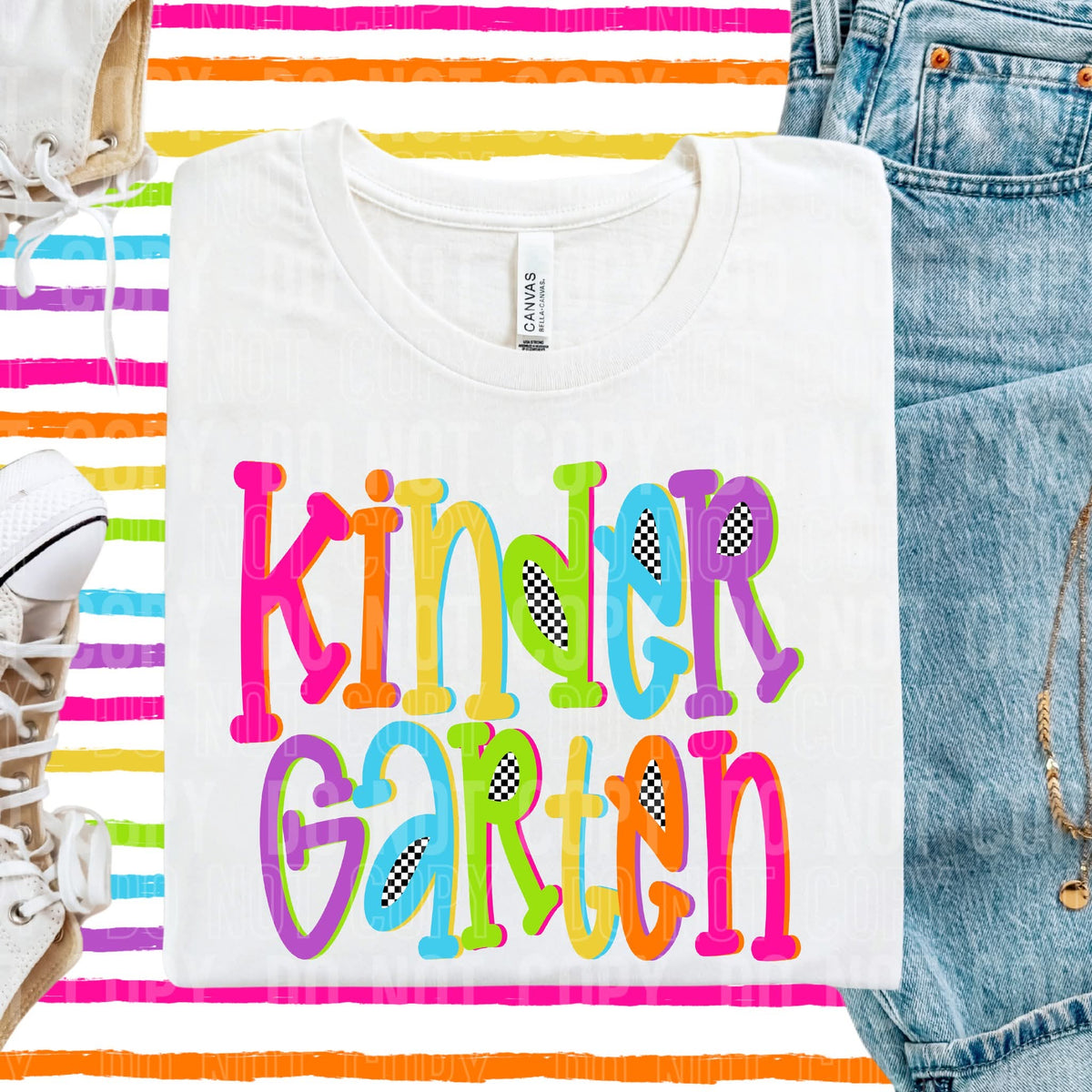 Kindergarten colorful DTF transfer