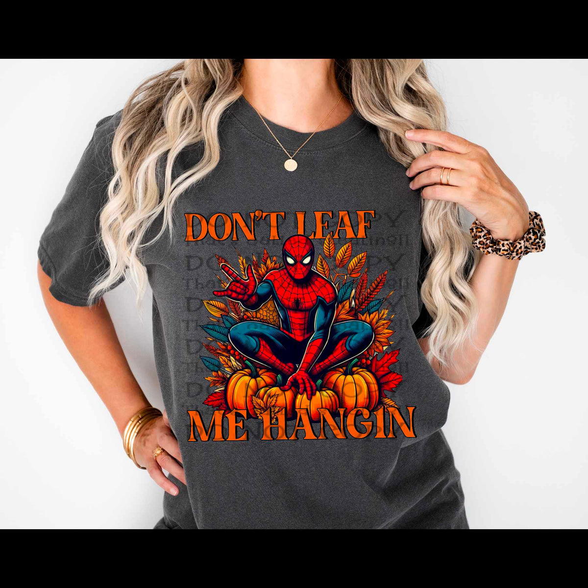 Dont leaf me hanging red spider DTF transfer