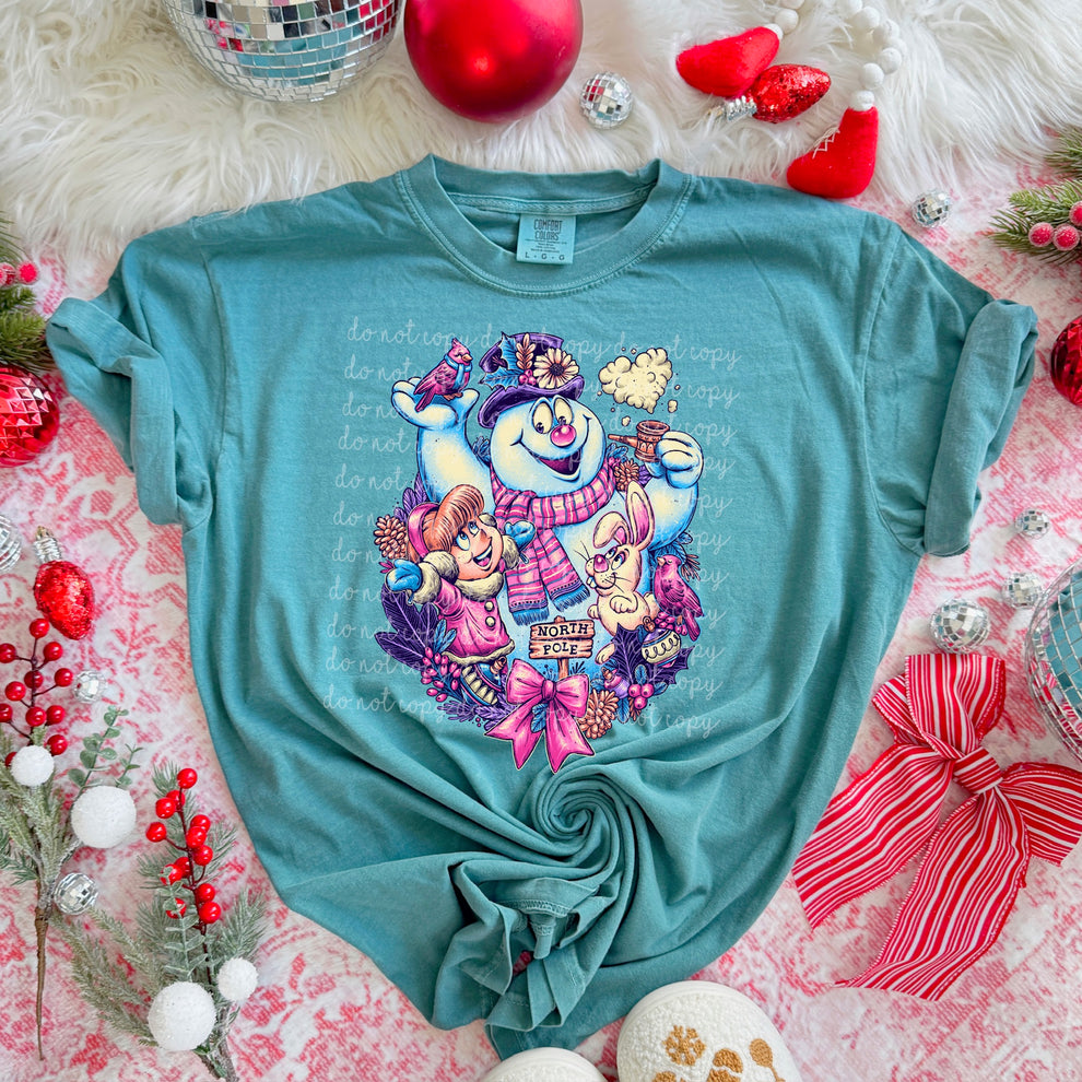 Frosty and friends glitchy sunday special DTF transfer