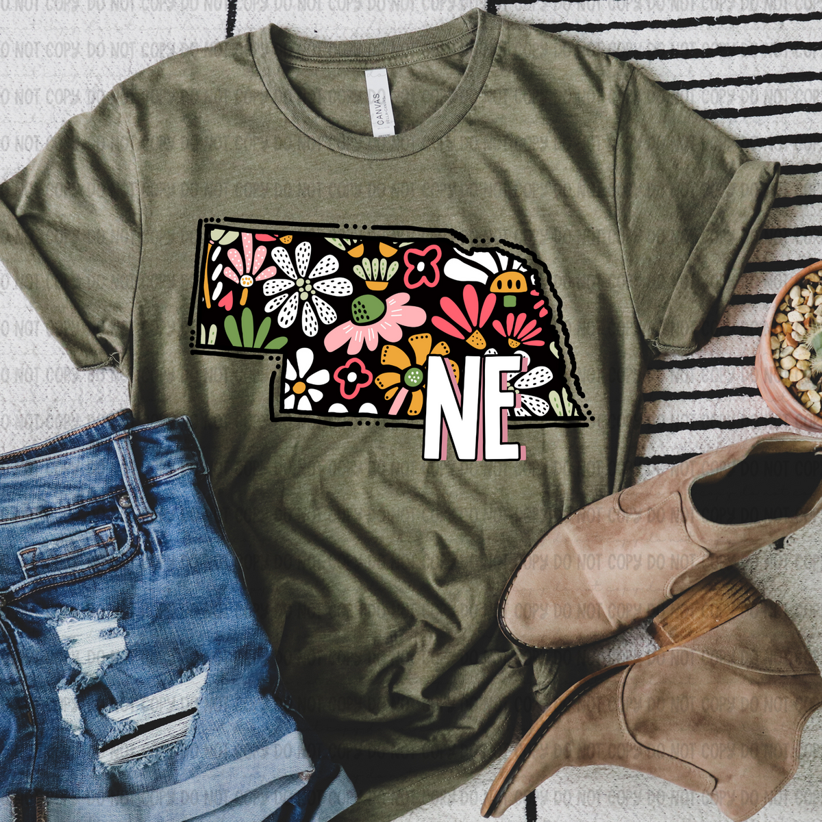 Floral states black background REVEL