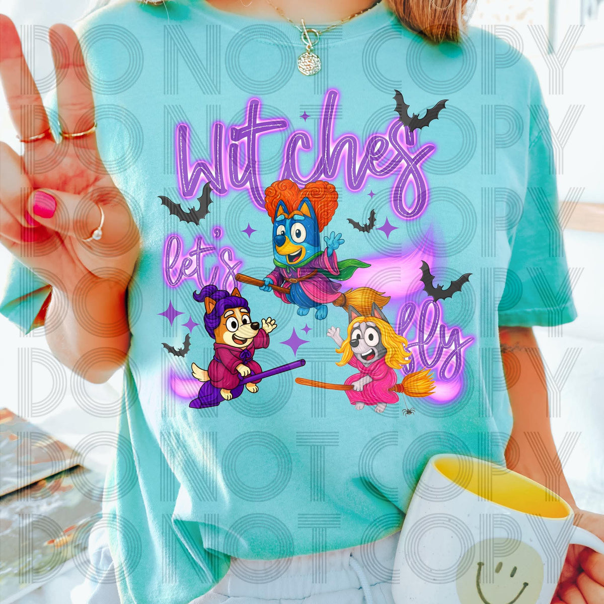 Withes let's fly blue heelers 111100 DTF transfer