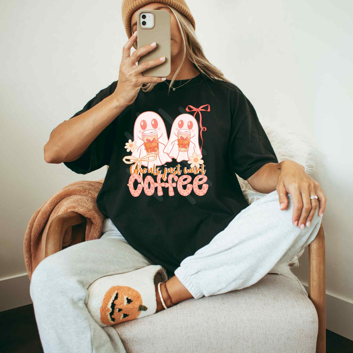 Ghouls just want coffee ghost cherry pumpkins EXCLUSIVE DTF transfer