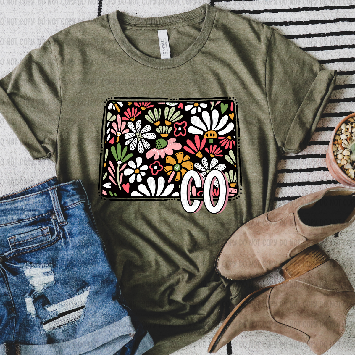 Floral states black background REVEL