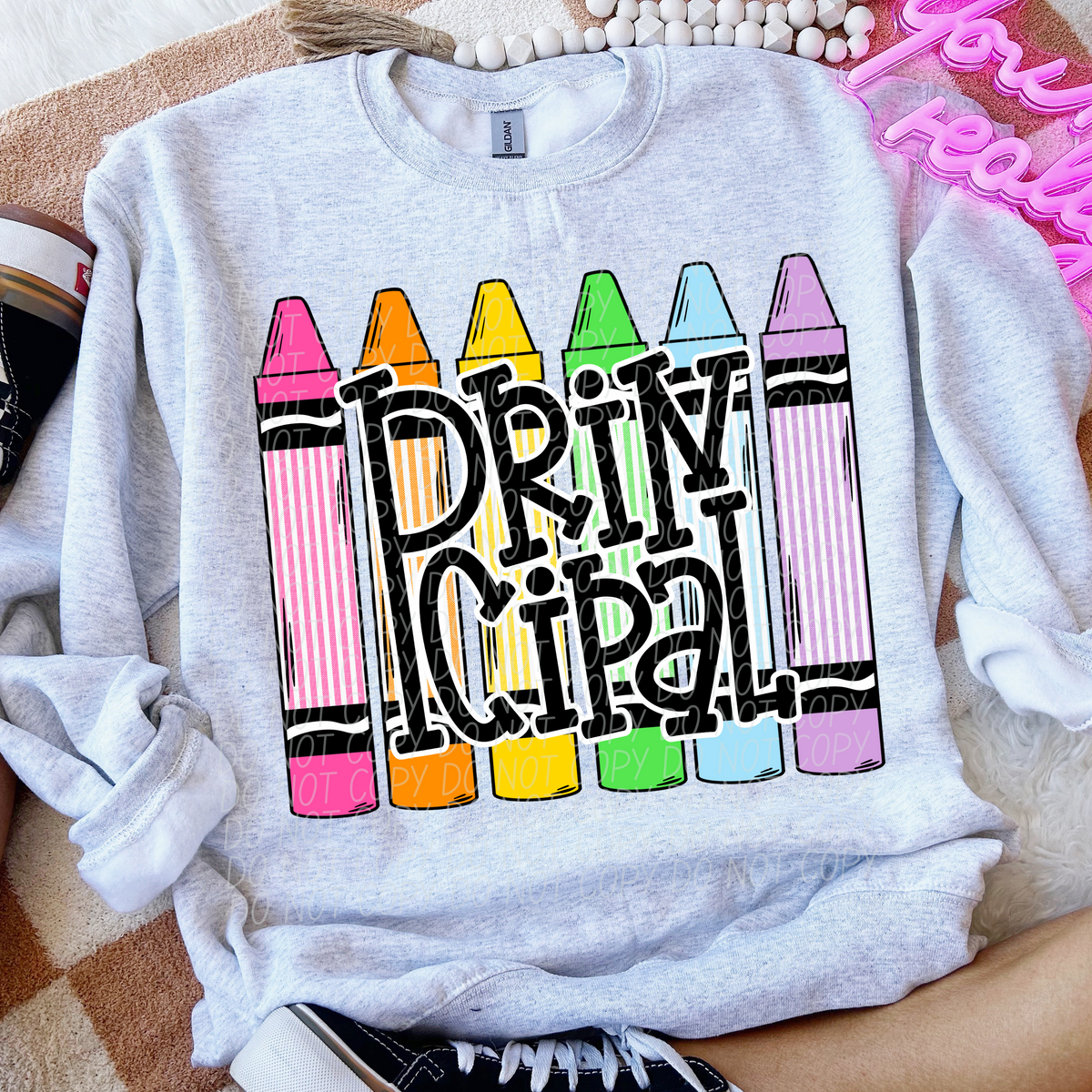 Principal crayons GIRL CITY  DTF transfer