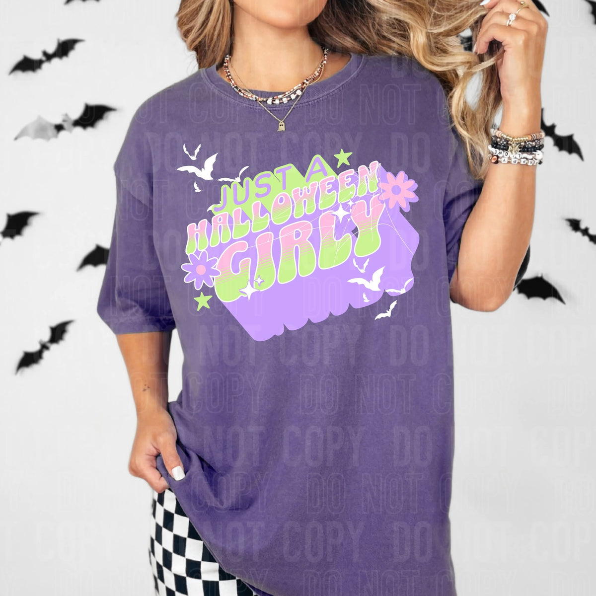 Just a halloween girly purple and green SBB DTF transfer