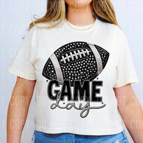 Game day rhinestone football 52109 DTF transfer