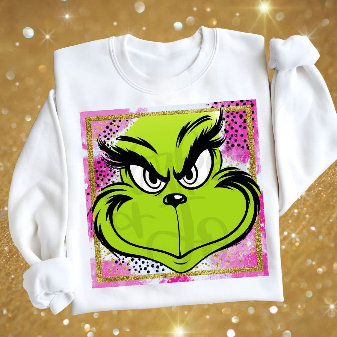 Green guy pink square parker  DTF transfer