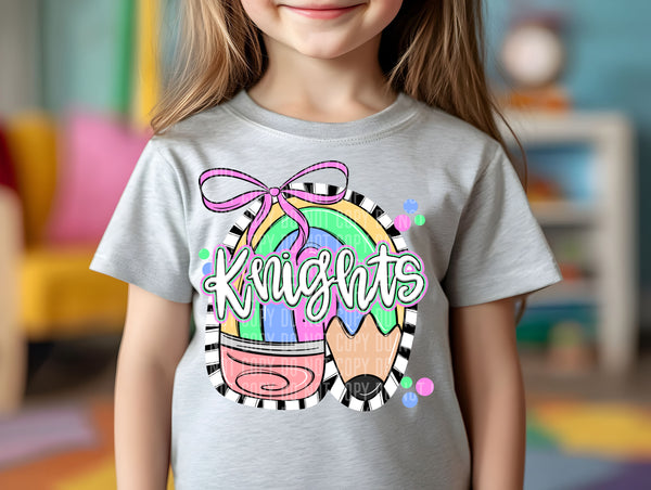 Preppy Pencil pink bow Mascots (Caplinger)