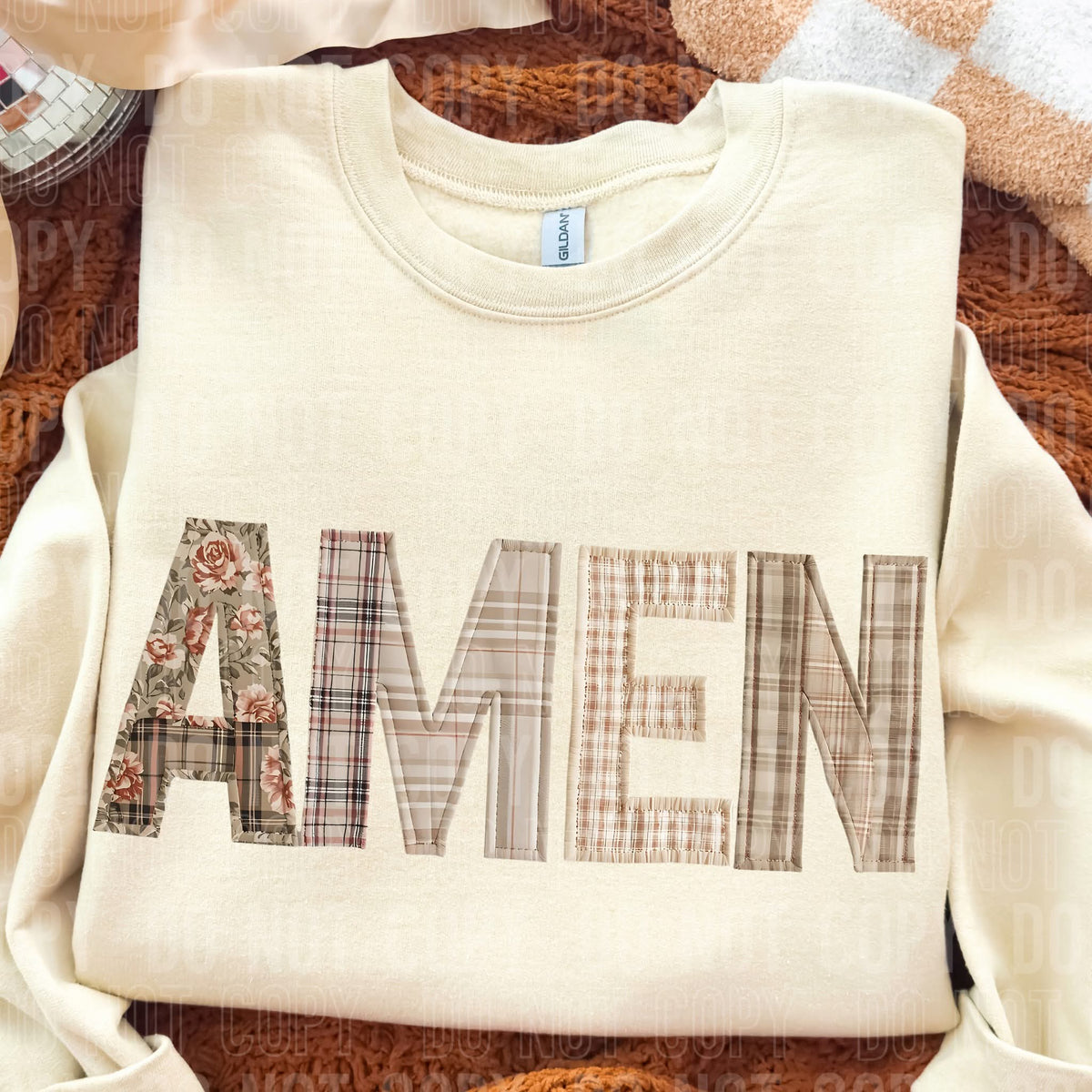 Amen patchwork SBB DTF Transfer