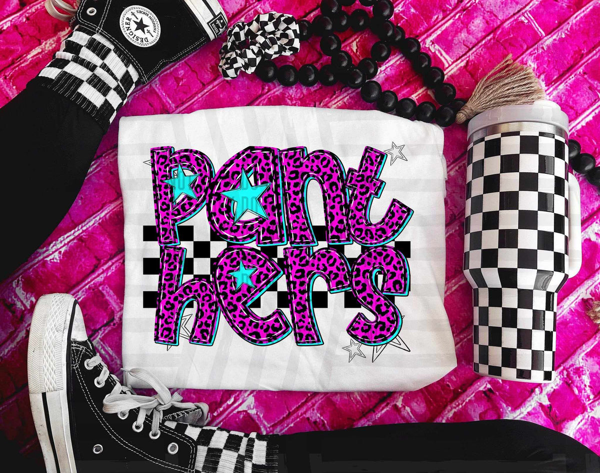 Panthers Pink Leopard Neon (Caplinger) DTF transfer