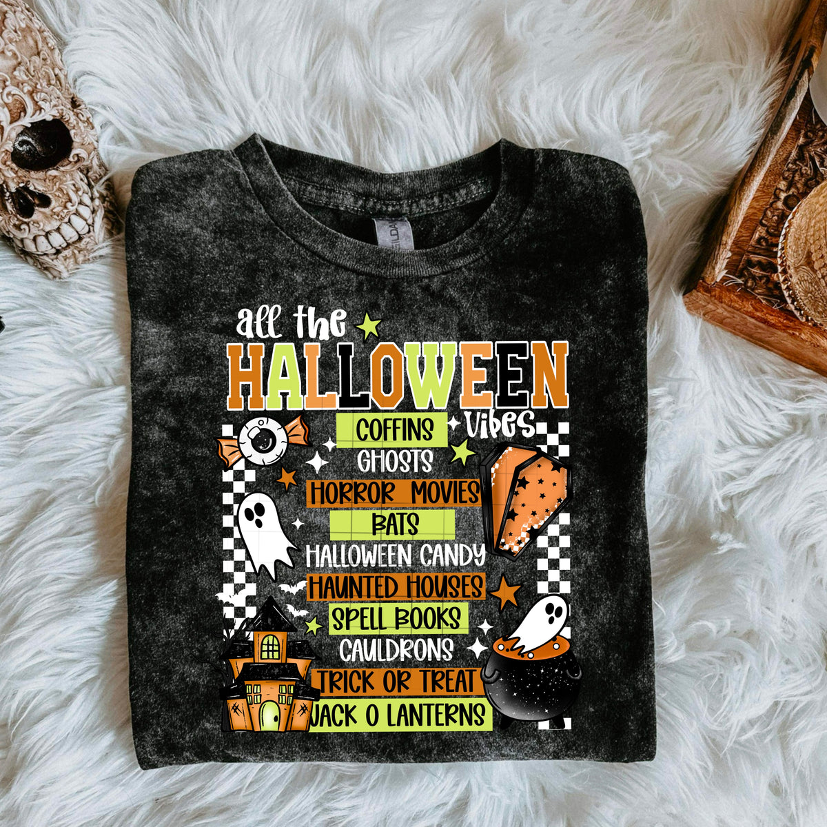 All the Halloween vibes WHITE FONT CSC DTF transfer