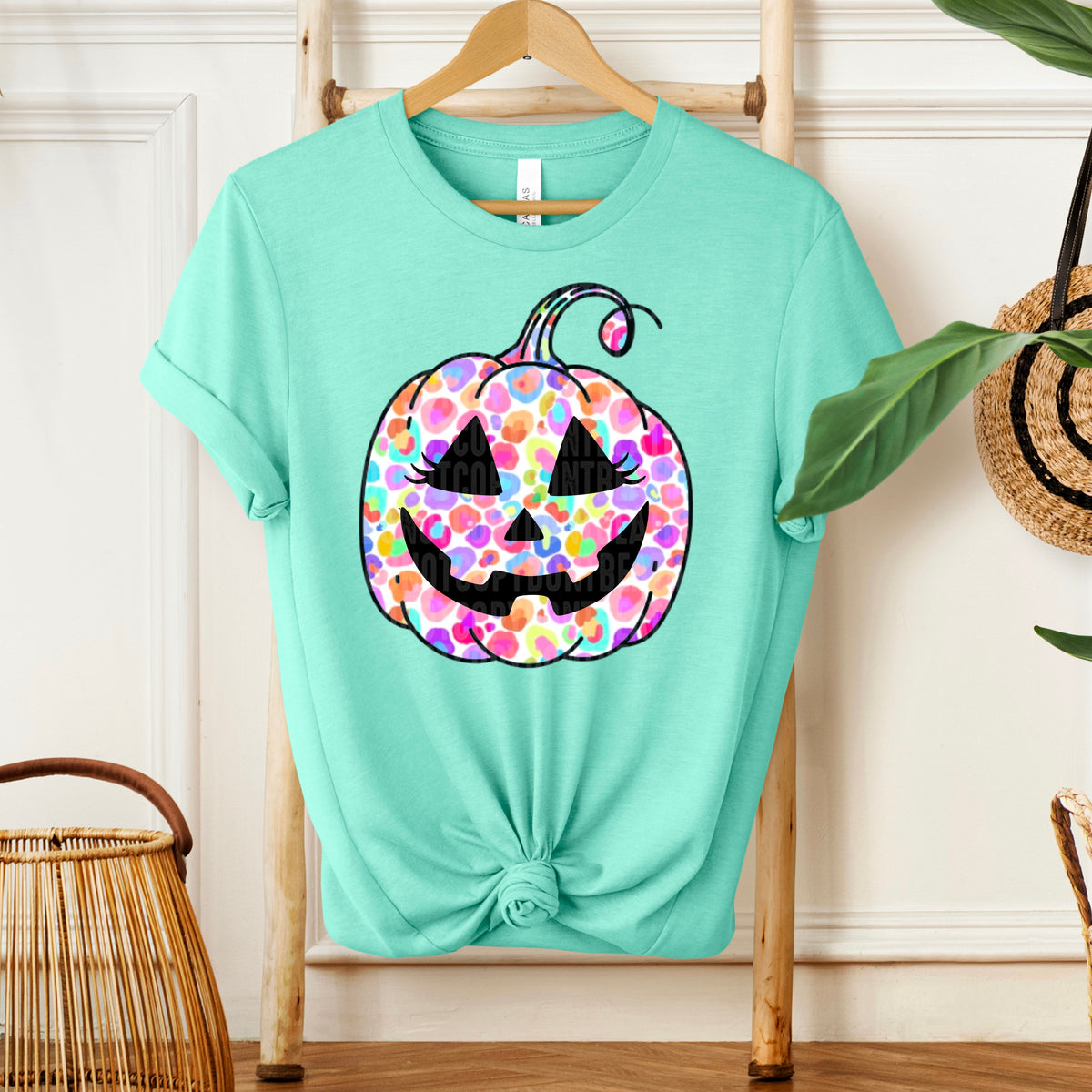 Colorful pumpkin with face 111168 DTF transfer