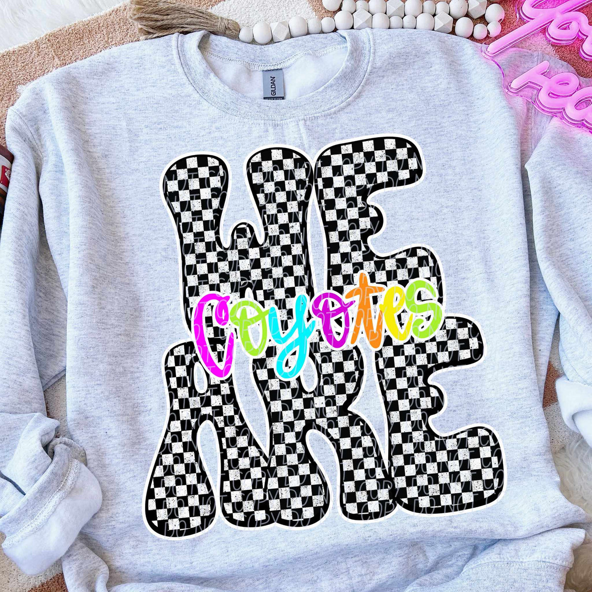 We are Coyotes rainbow checkered (City) DTF transfer