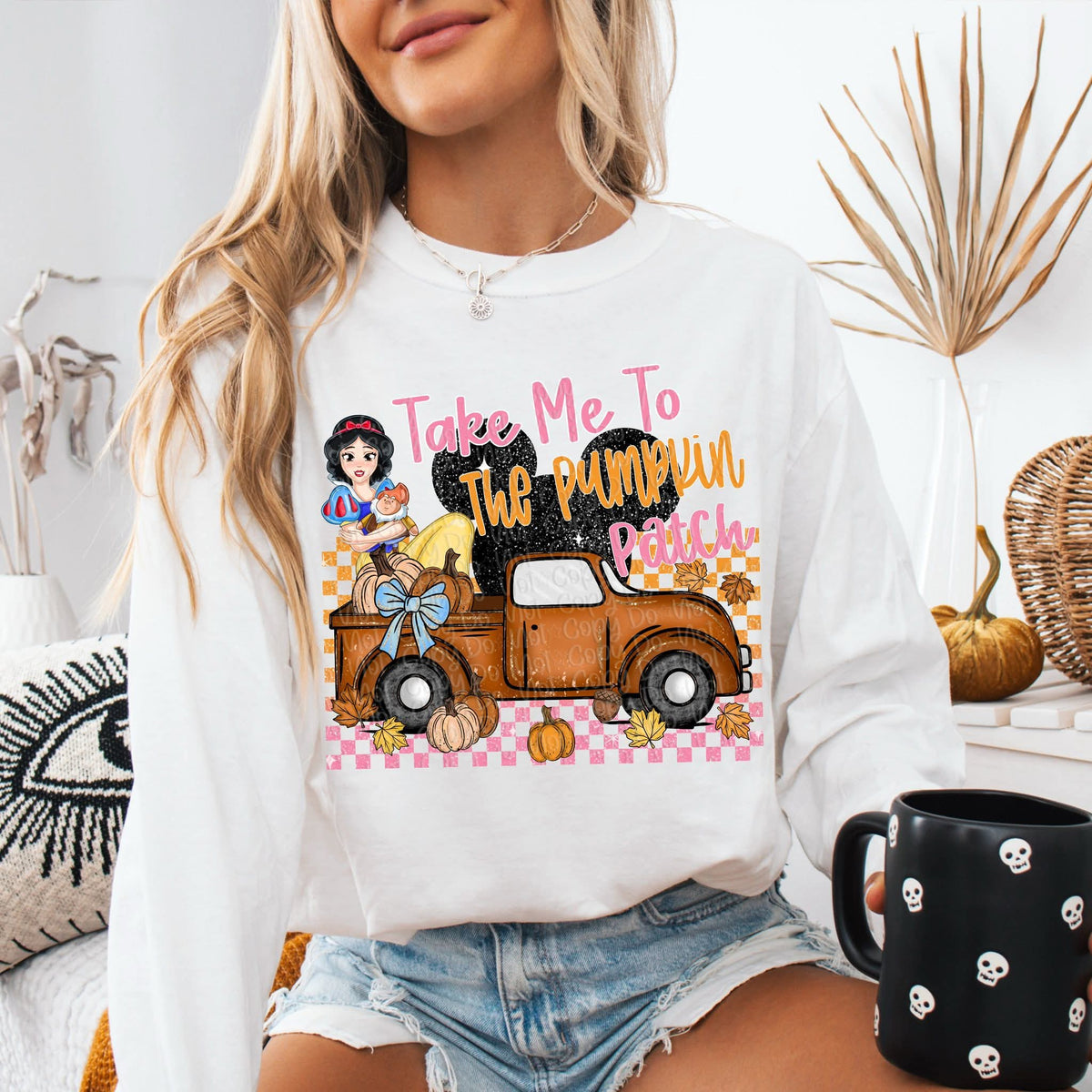 Take me to the pumpkin patch Snow white VIRGO DTF transfer