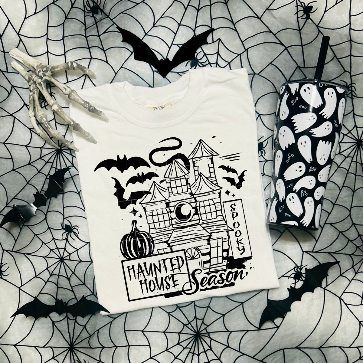 Haunted house BLACK CSC DTF transfer