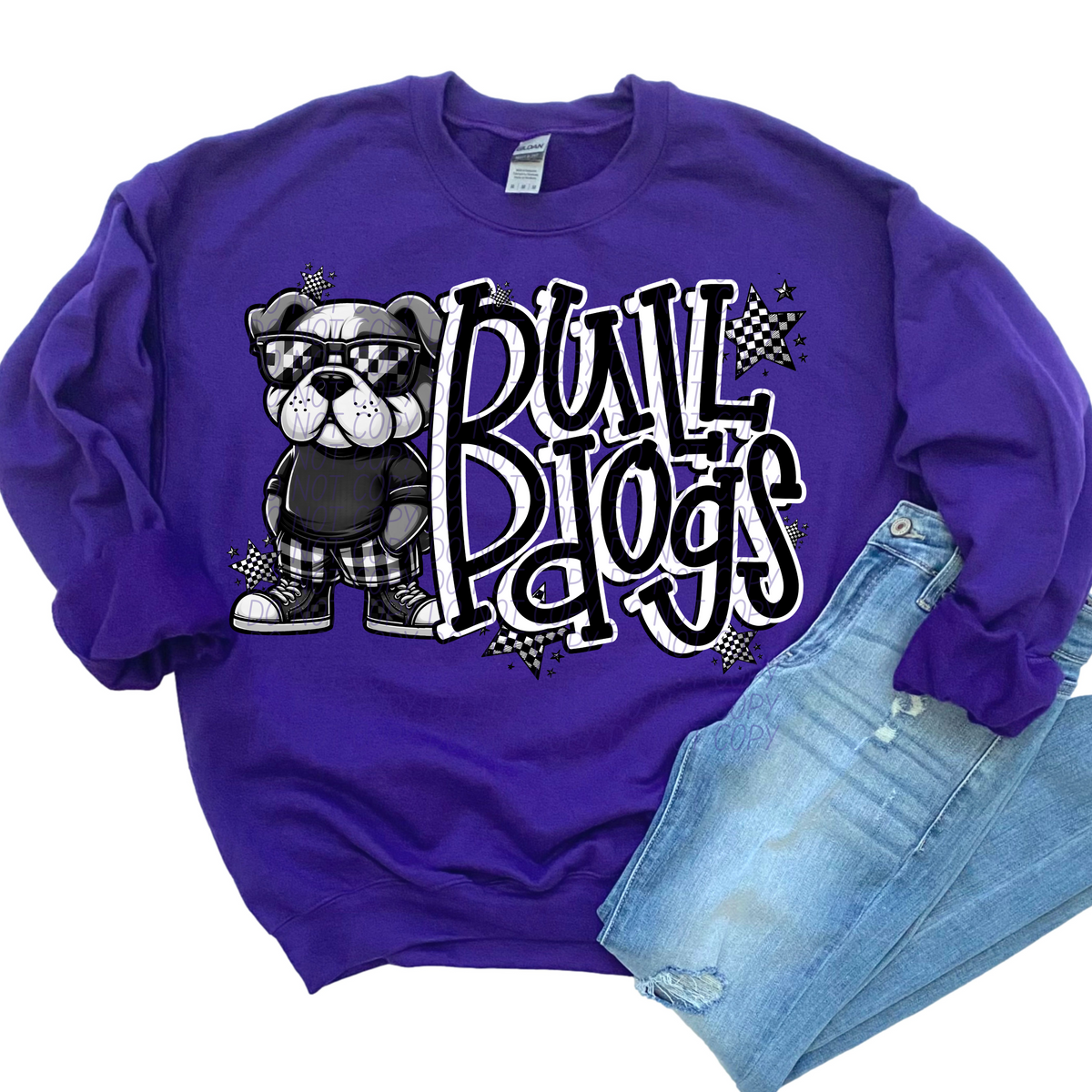 Bulldogs checkered city DTF transfer