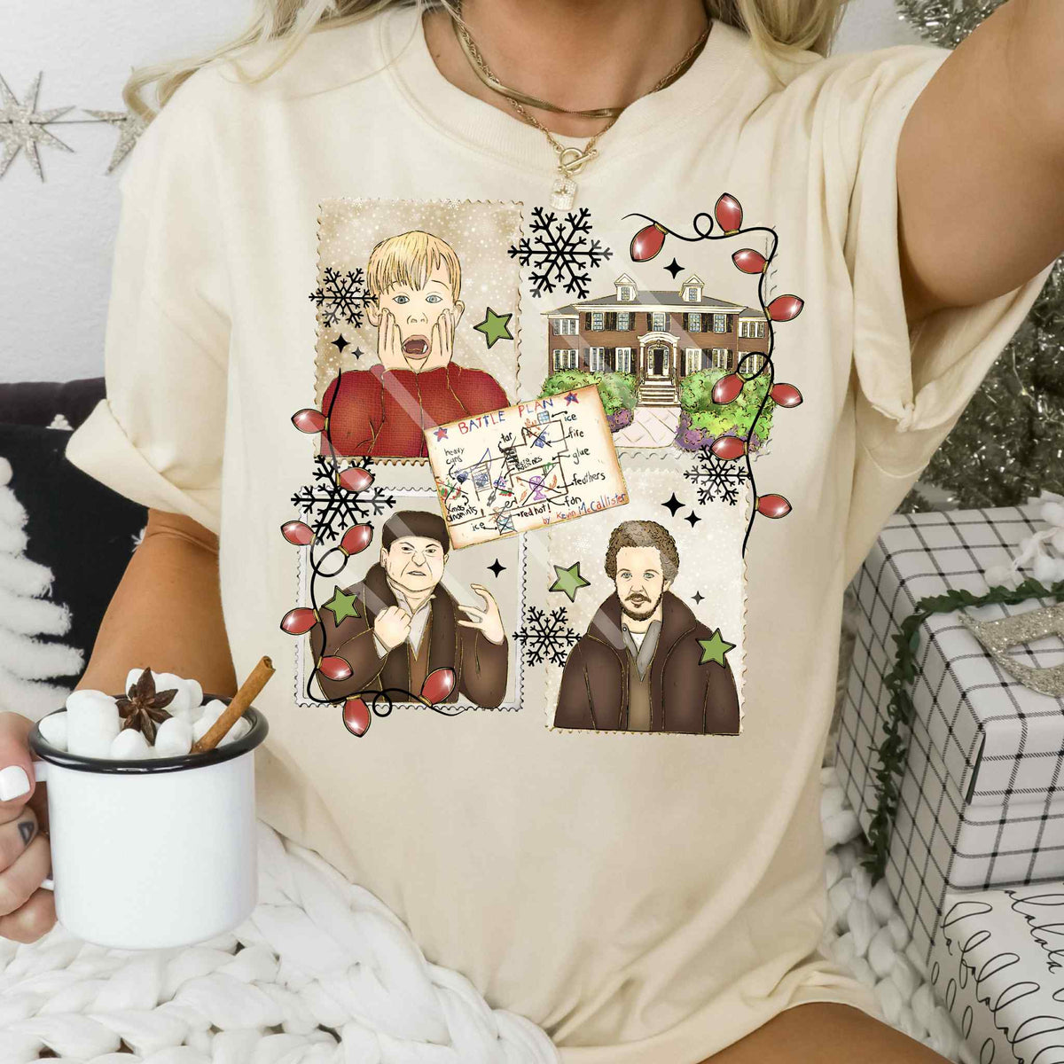 Home alone stamp collage battle plan NO MOM DTF transfer