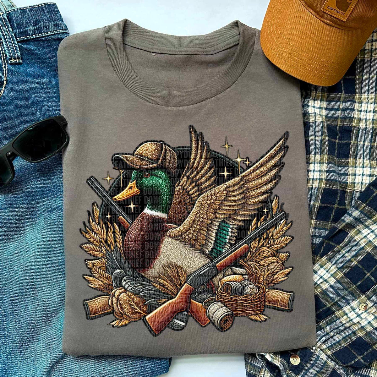 Duck with rifle (hat) 50670 DTF transfer