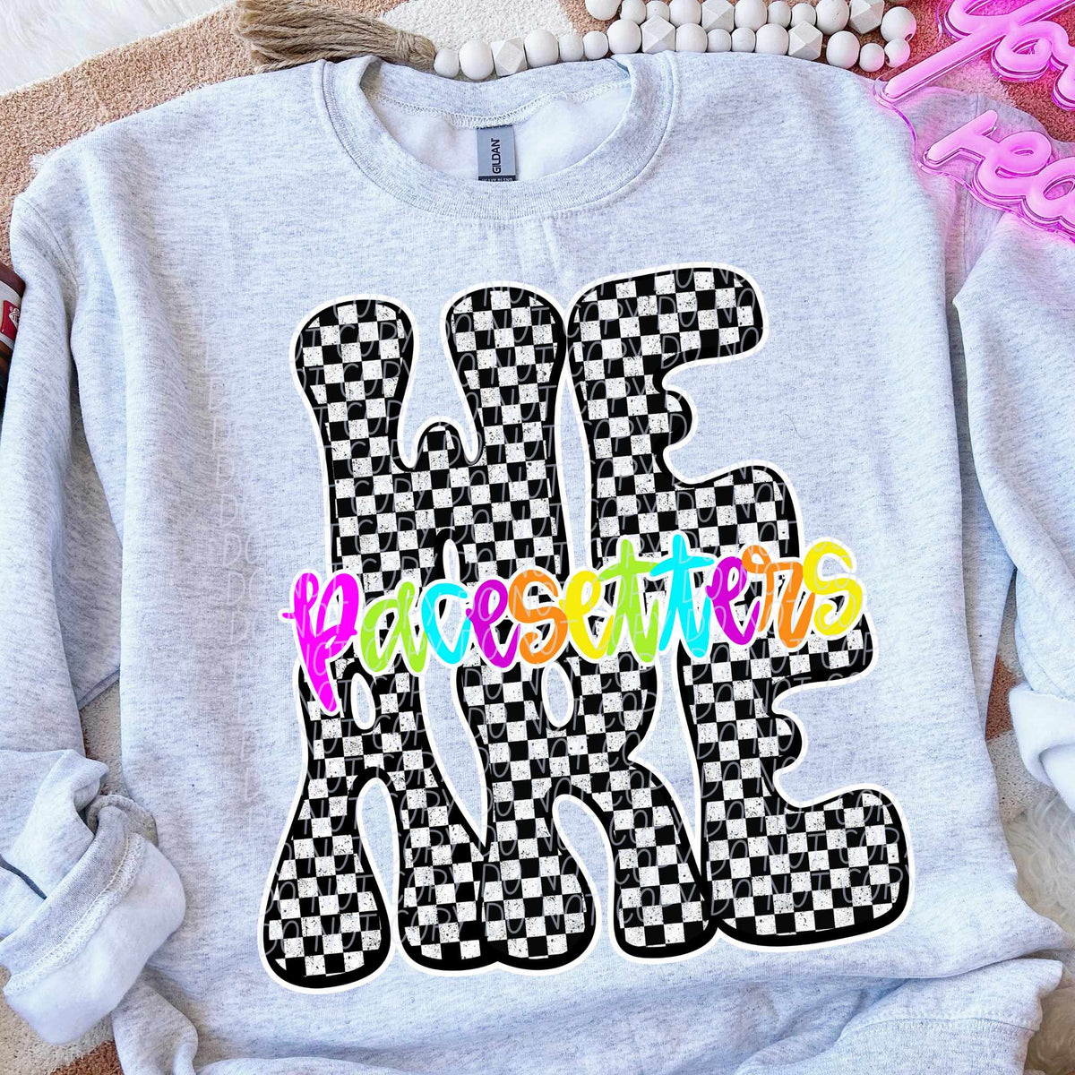 We are Racesetters rainbow checkered (City) DTF transfer