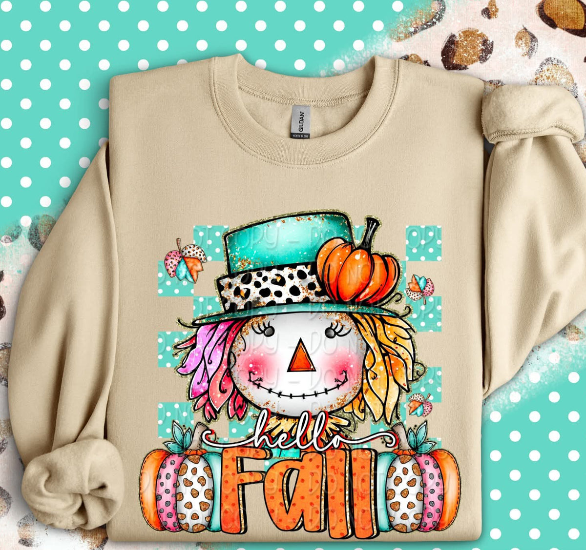 Fall scarecrow pumpkin DTF transfer