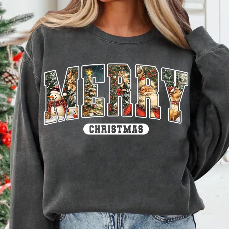 Merry christmas font 111978 DTF transfer