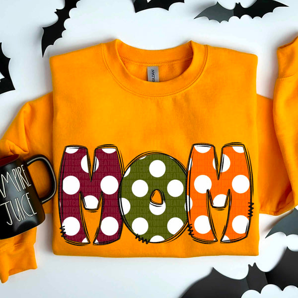 Mom polka dots fall colors 52079 DTF transfer