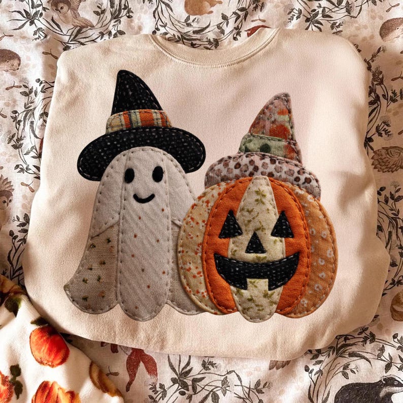 Ghost and pumpkin patch work 111976 dtf transfer
