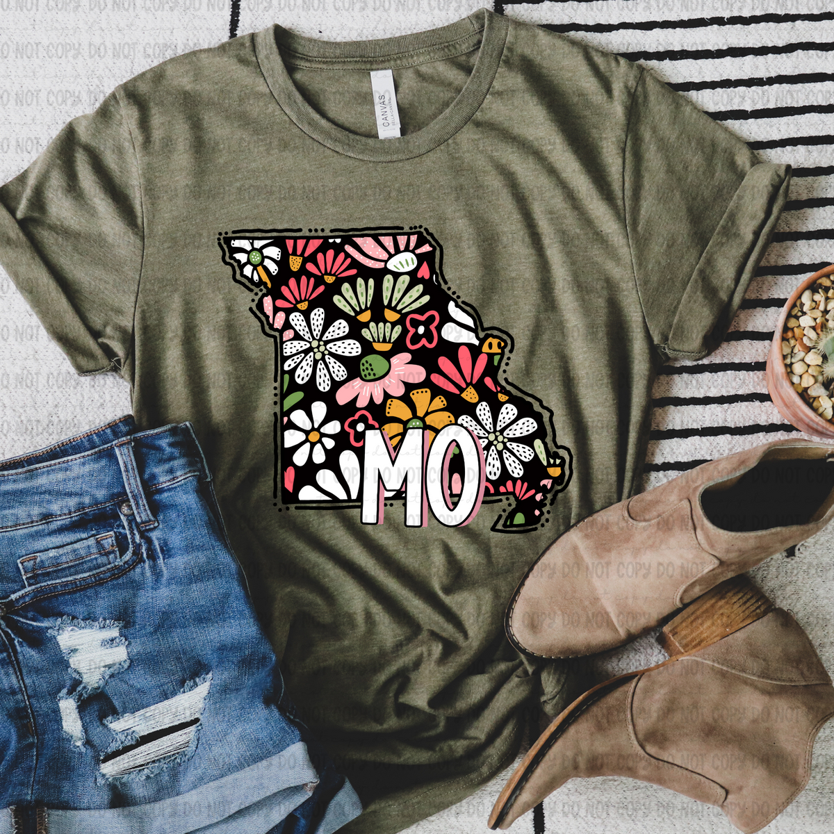 Floral states black background REVEL