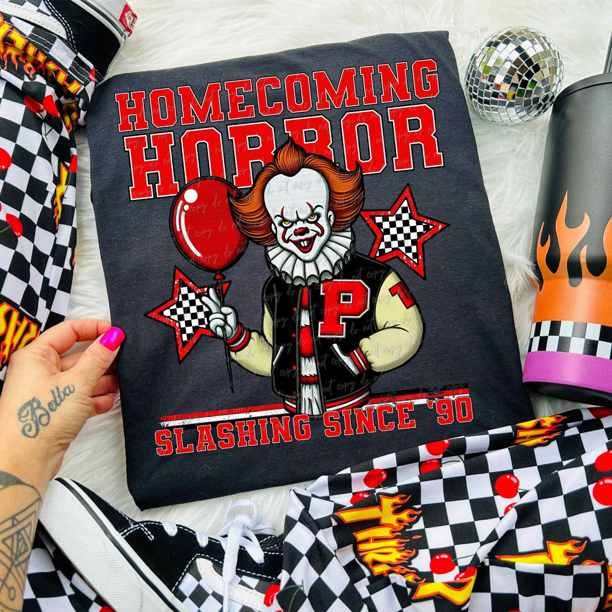 Homecoming horror slashing since '90 clown DTF transfer