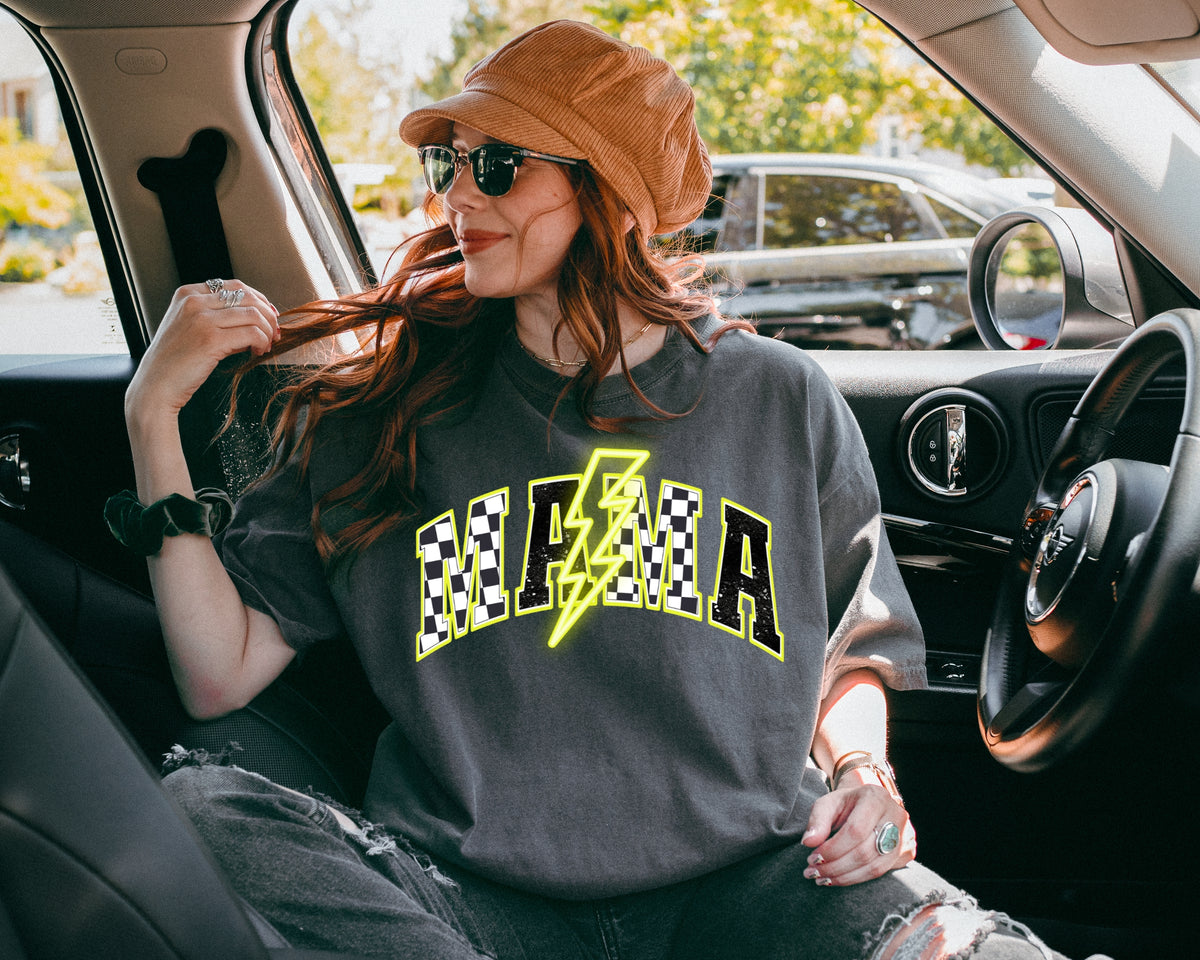 Mama YELLOW lightning bolt 68735 DTF transfer