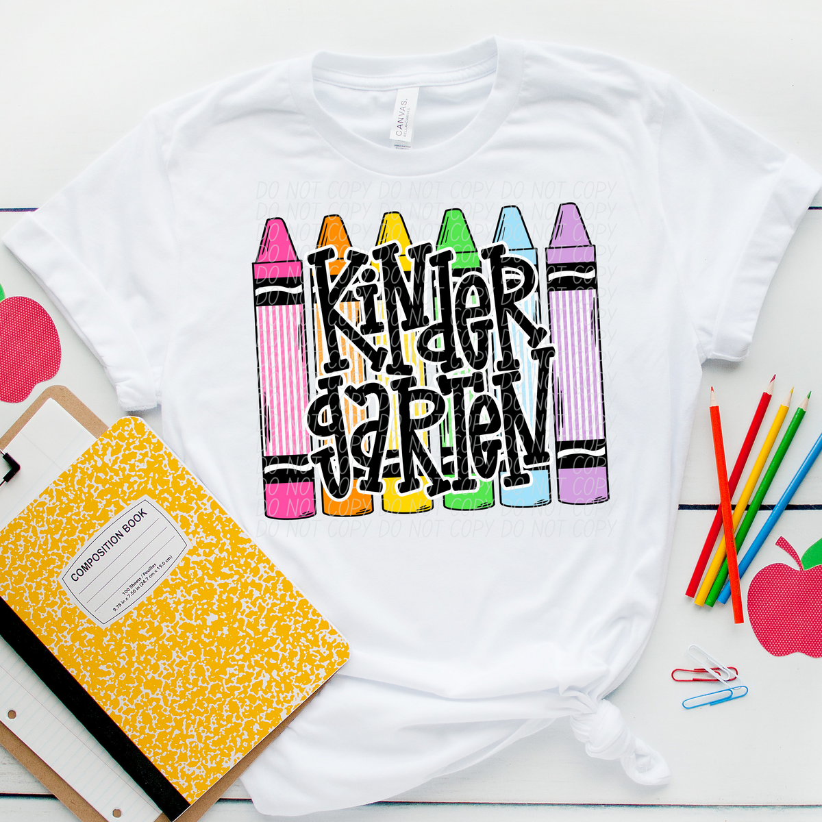 Kindergarten crayons GIRL CITY  DTF transfer
