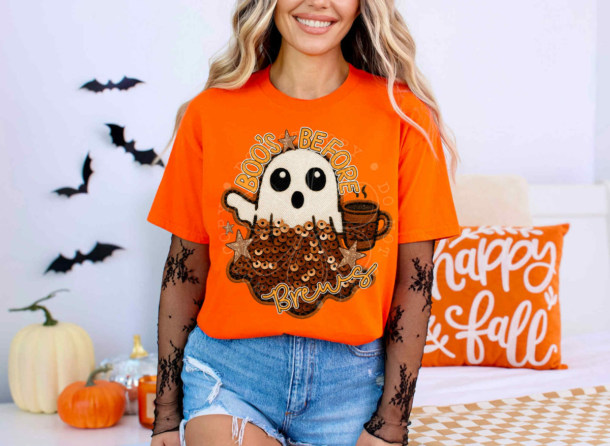 Boo's before brews ghost C's DTF transfer