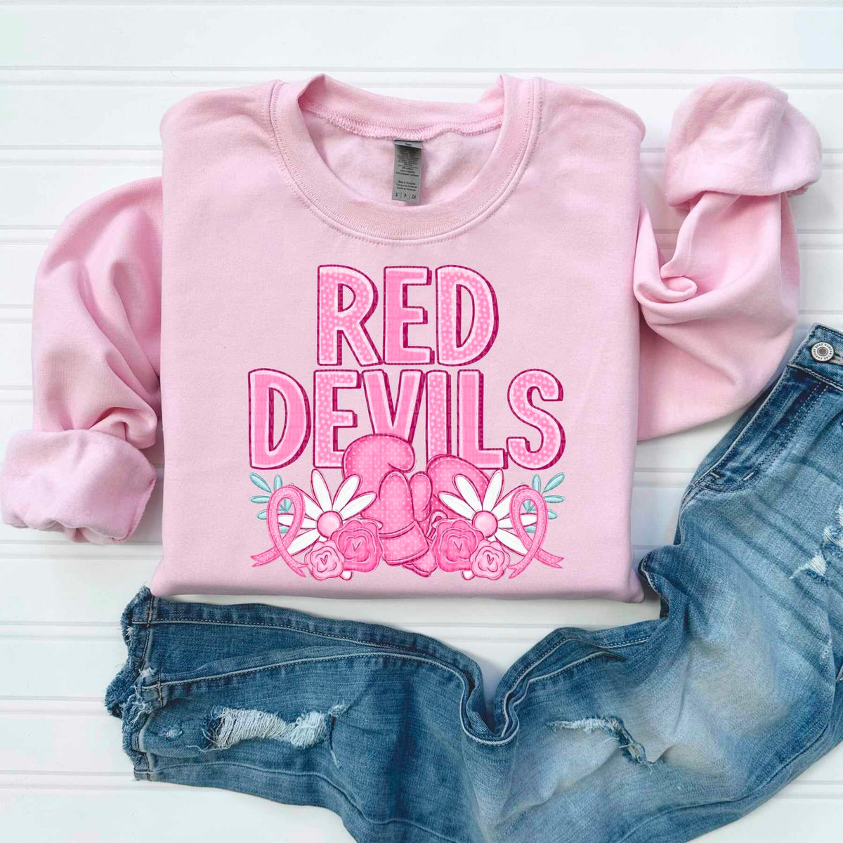 Red devils pink mascots 50094 DTF transfer