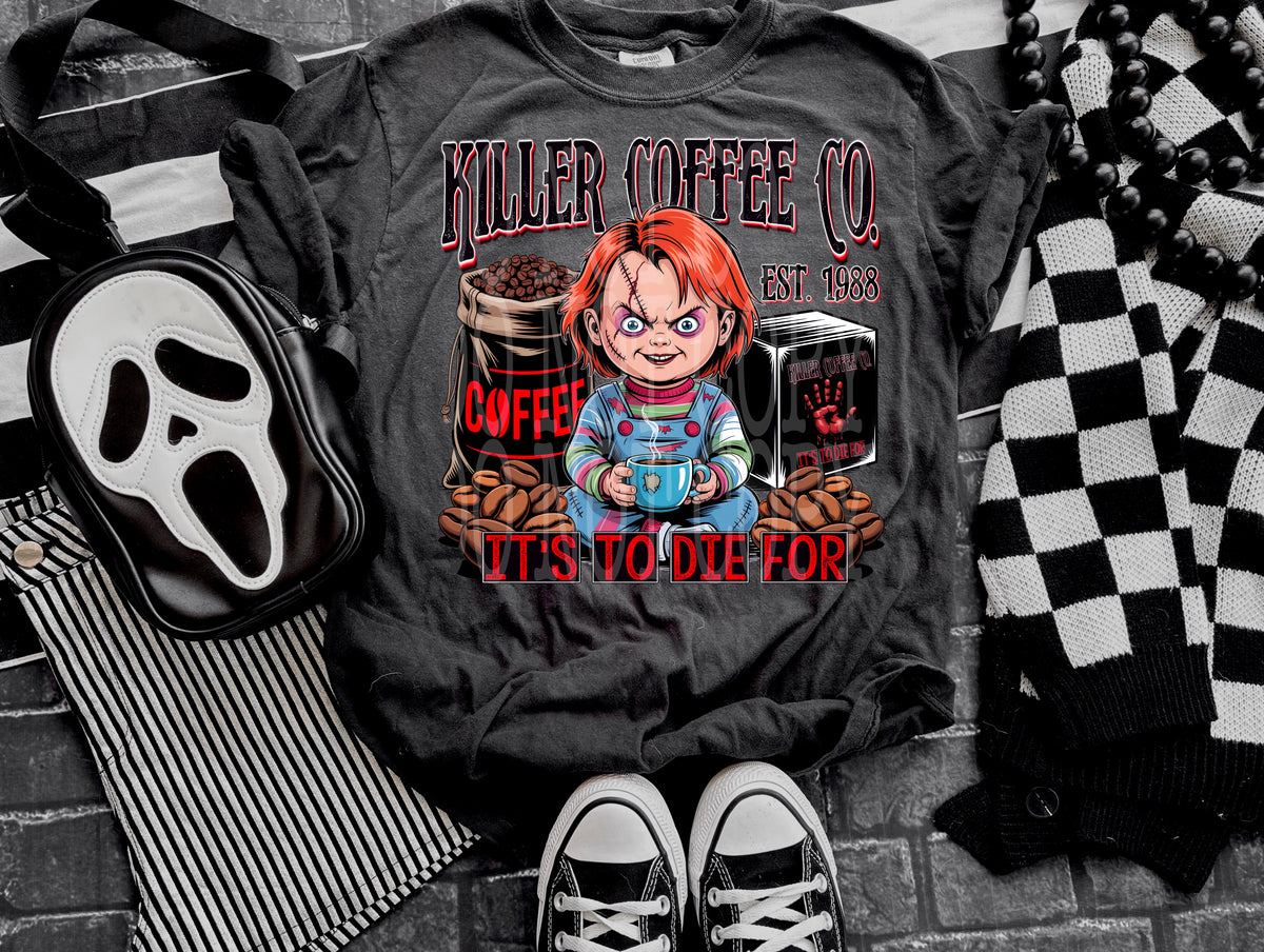 Killer coffee co doll DD DTF transfer