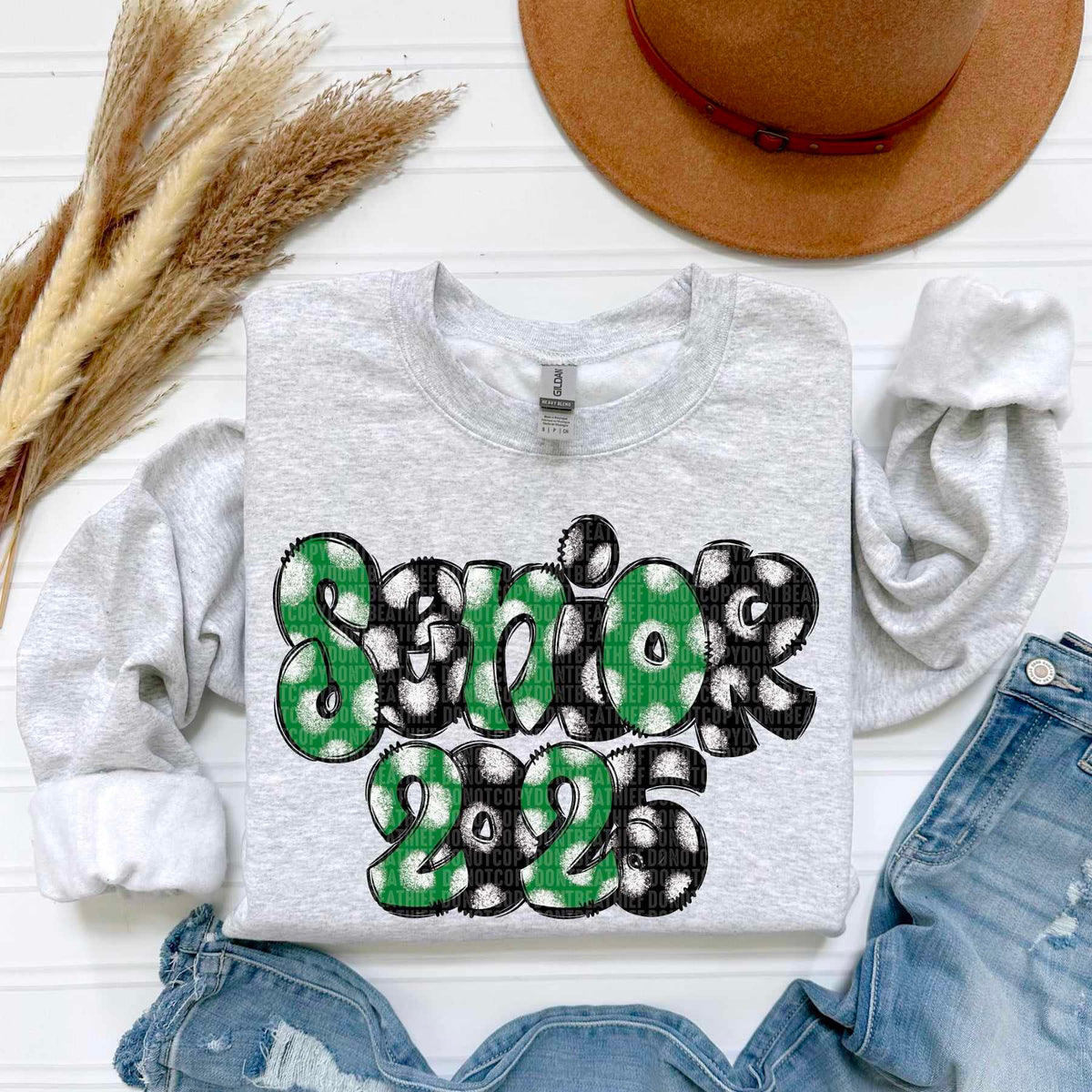 Senior 2025 green and black 50558 DTF transfer