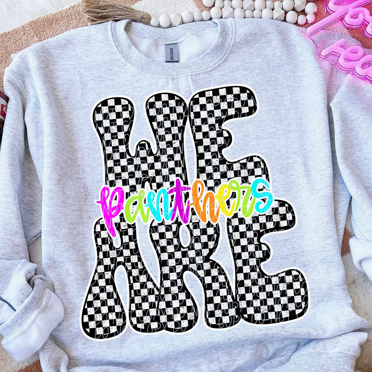 We are Panthers rainbow checkered (City) DTF transfer