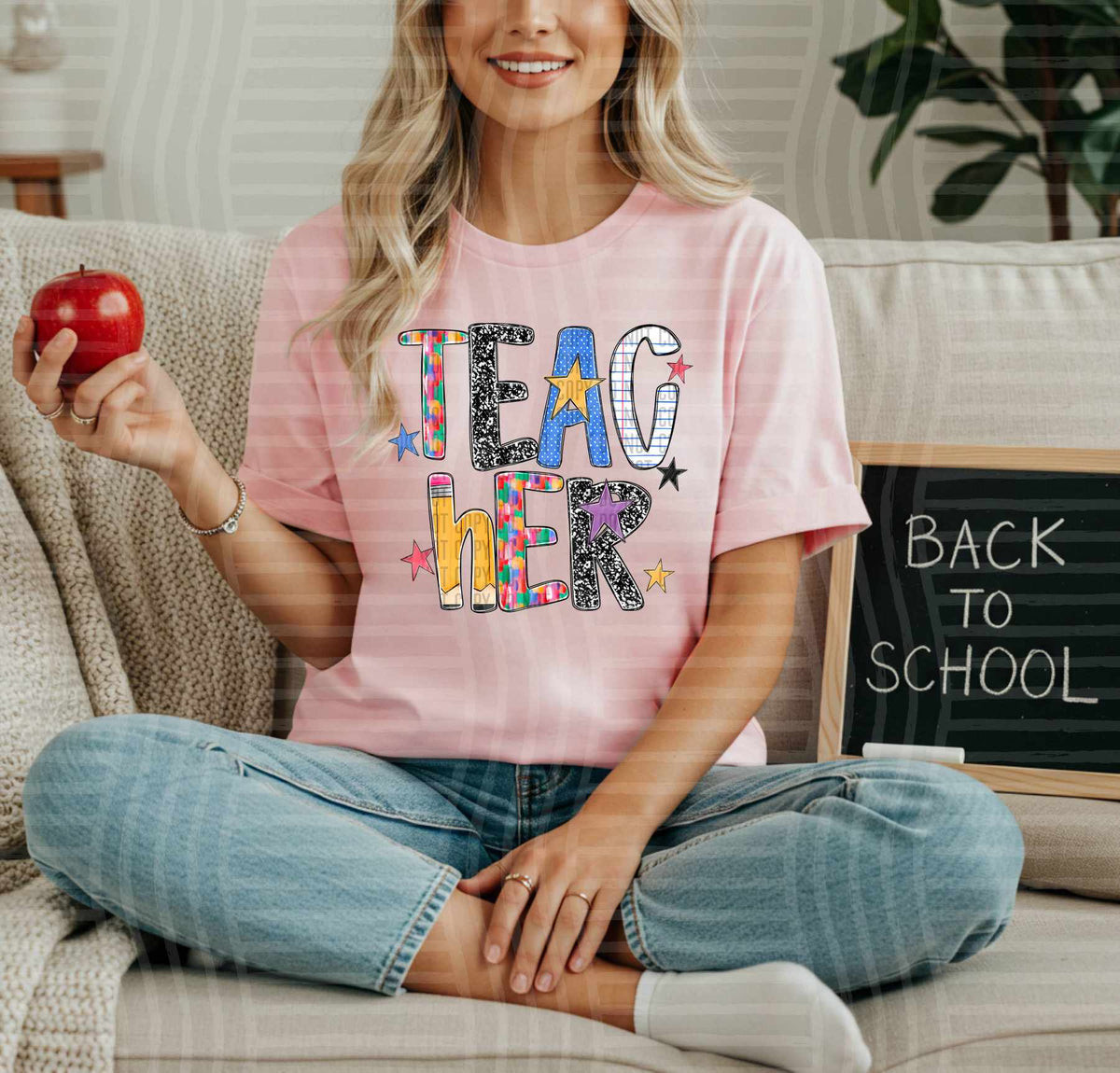 Teacher School font (Caplinger) DTF transfer