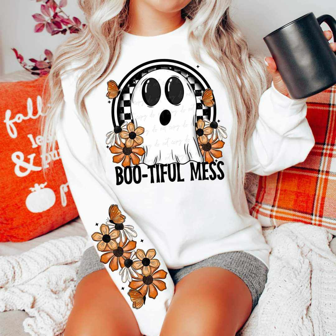 Boo-tiful mess ghost FRONT (VIRGO) 52118 DTF transfer