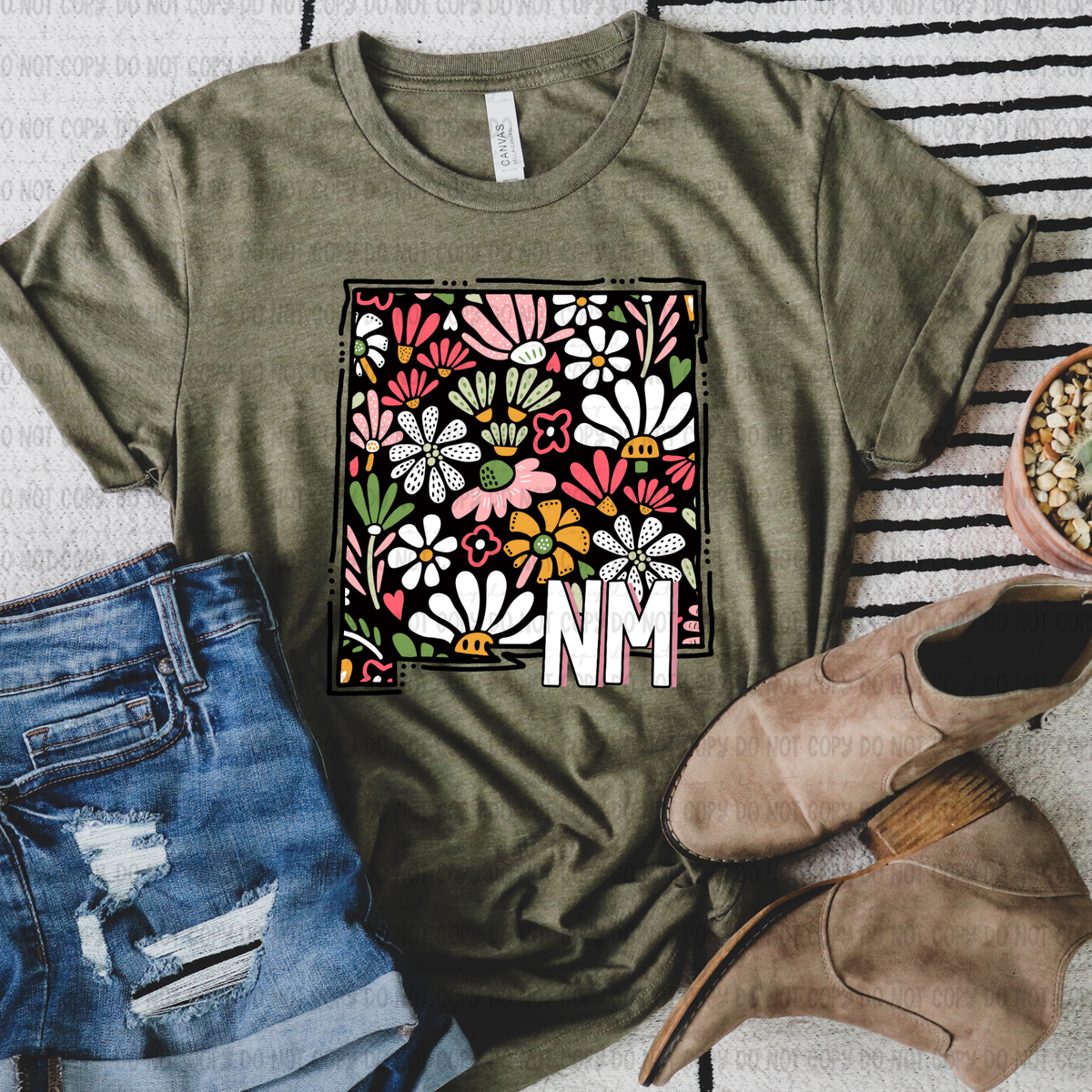 Floral states black background REVEL