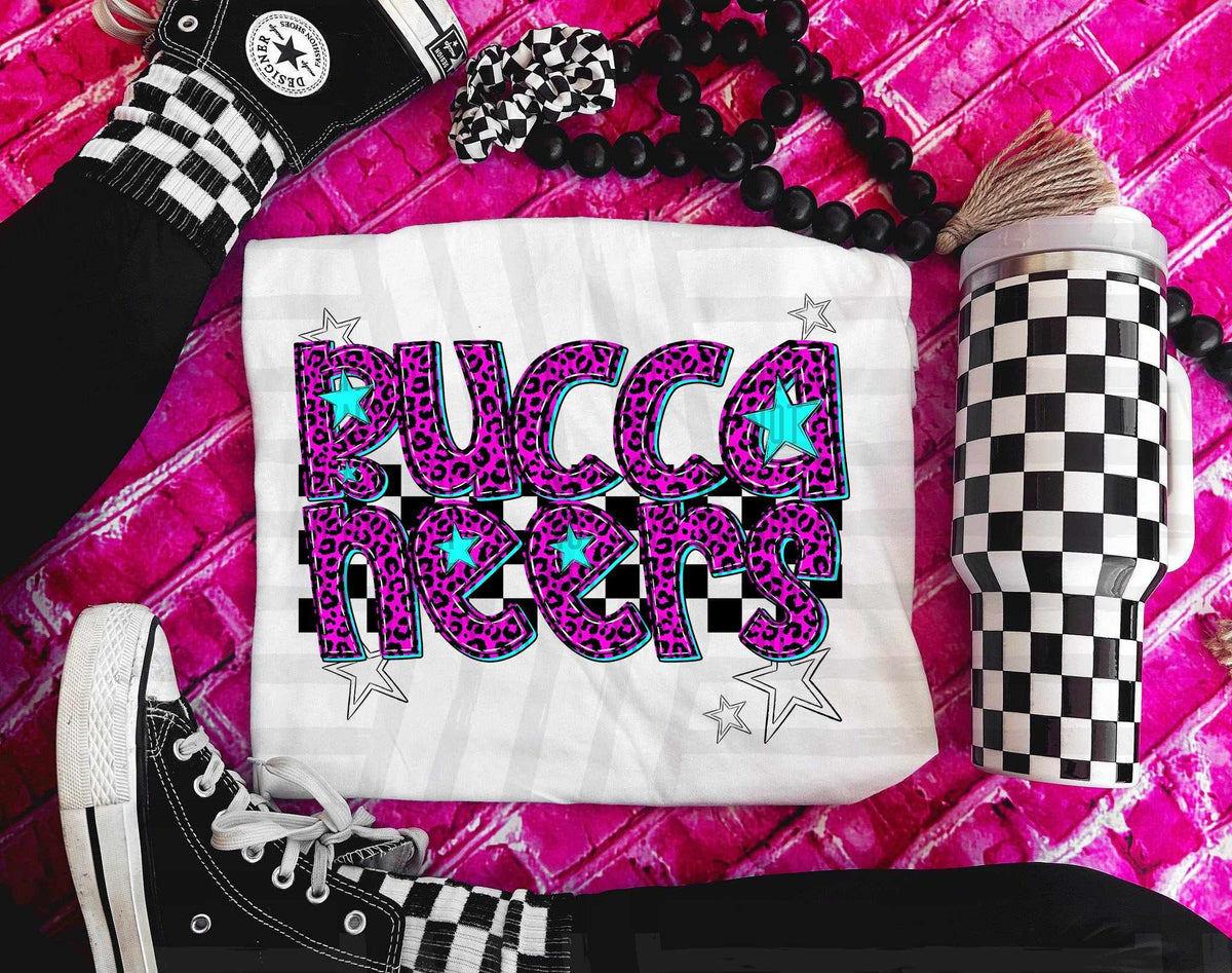 Buccaneers Pink Leopard Neon (Caplinger) DTF transfer