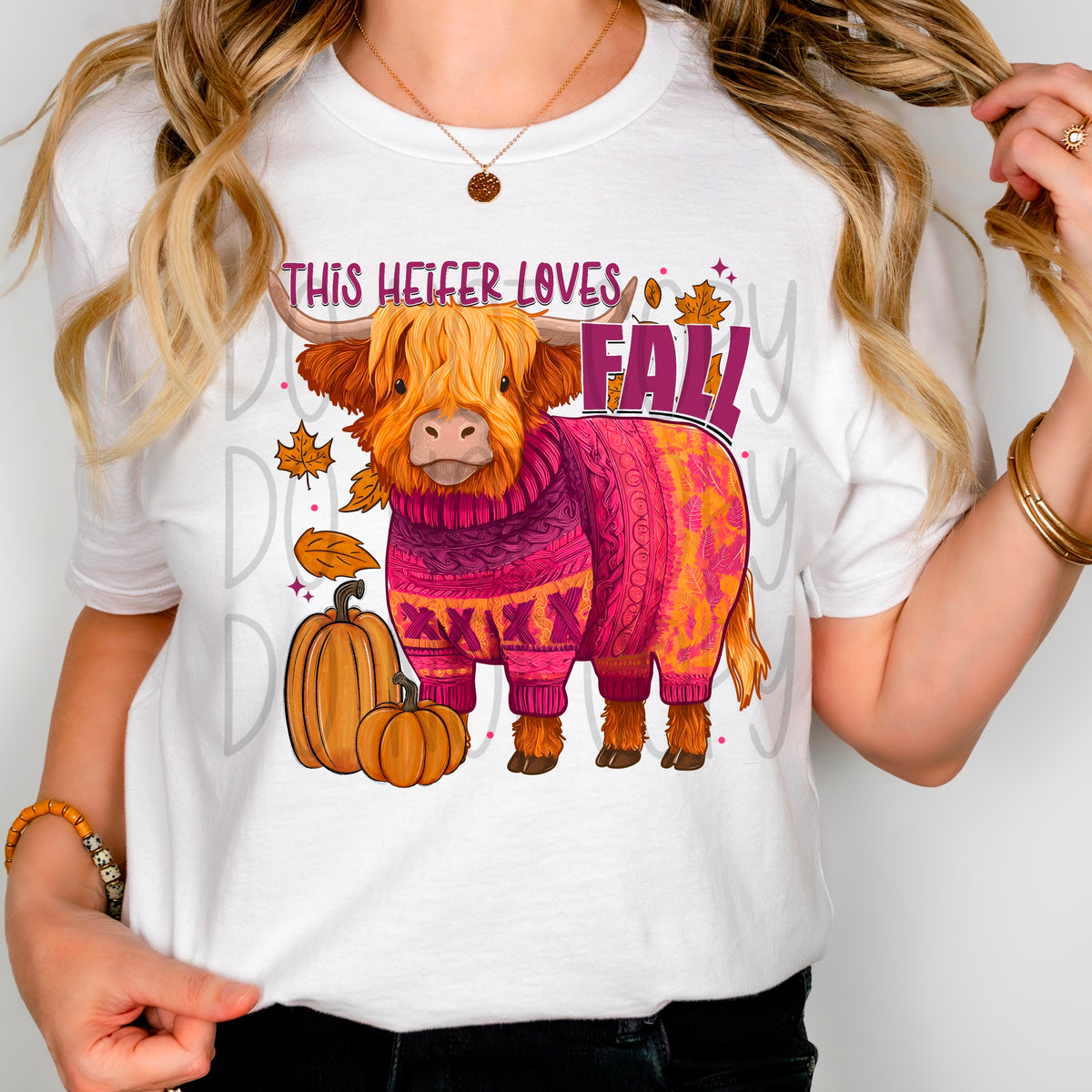 Tgis Heifer loves fall DTF transfer