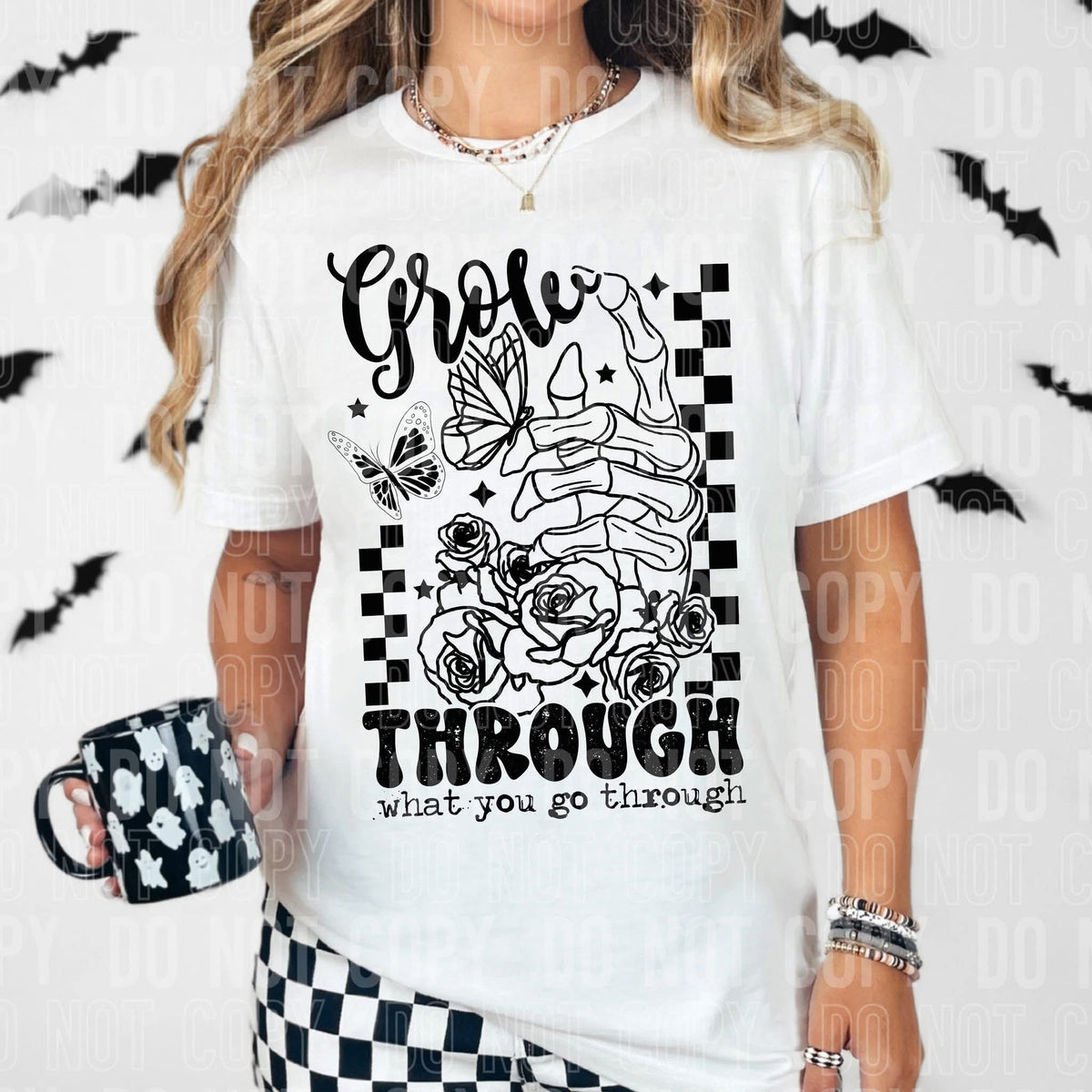 Grow through what you go through BLACK sbb DTF transfer