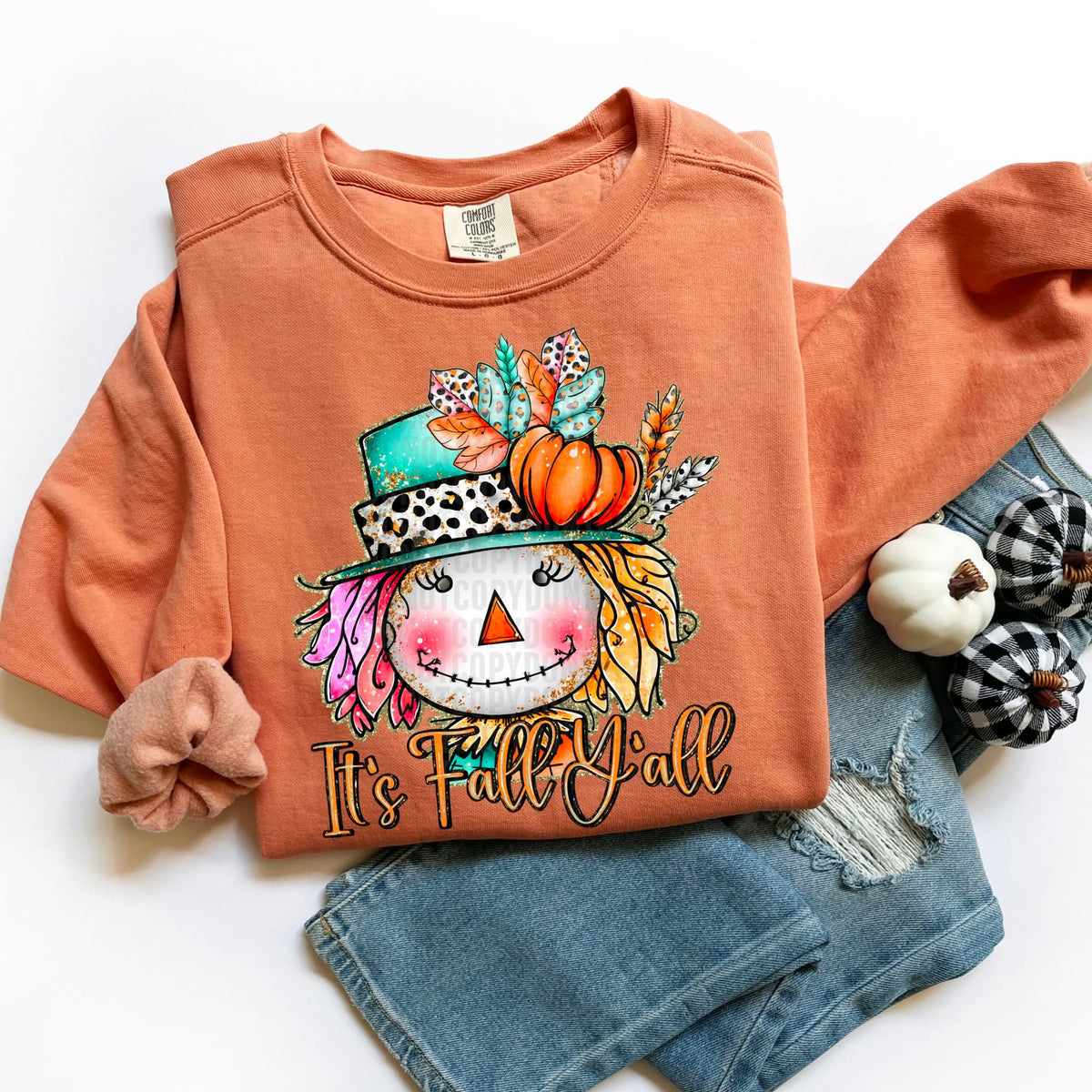 It's fall y'all scare crow SDD DTF transfer