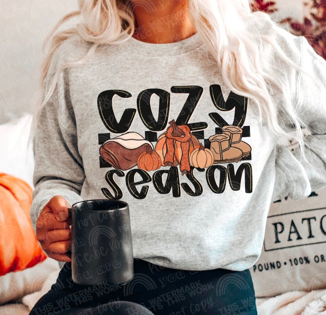 Cozy season checkered fall items cmld DTF transfer