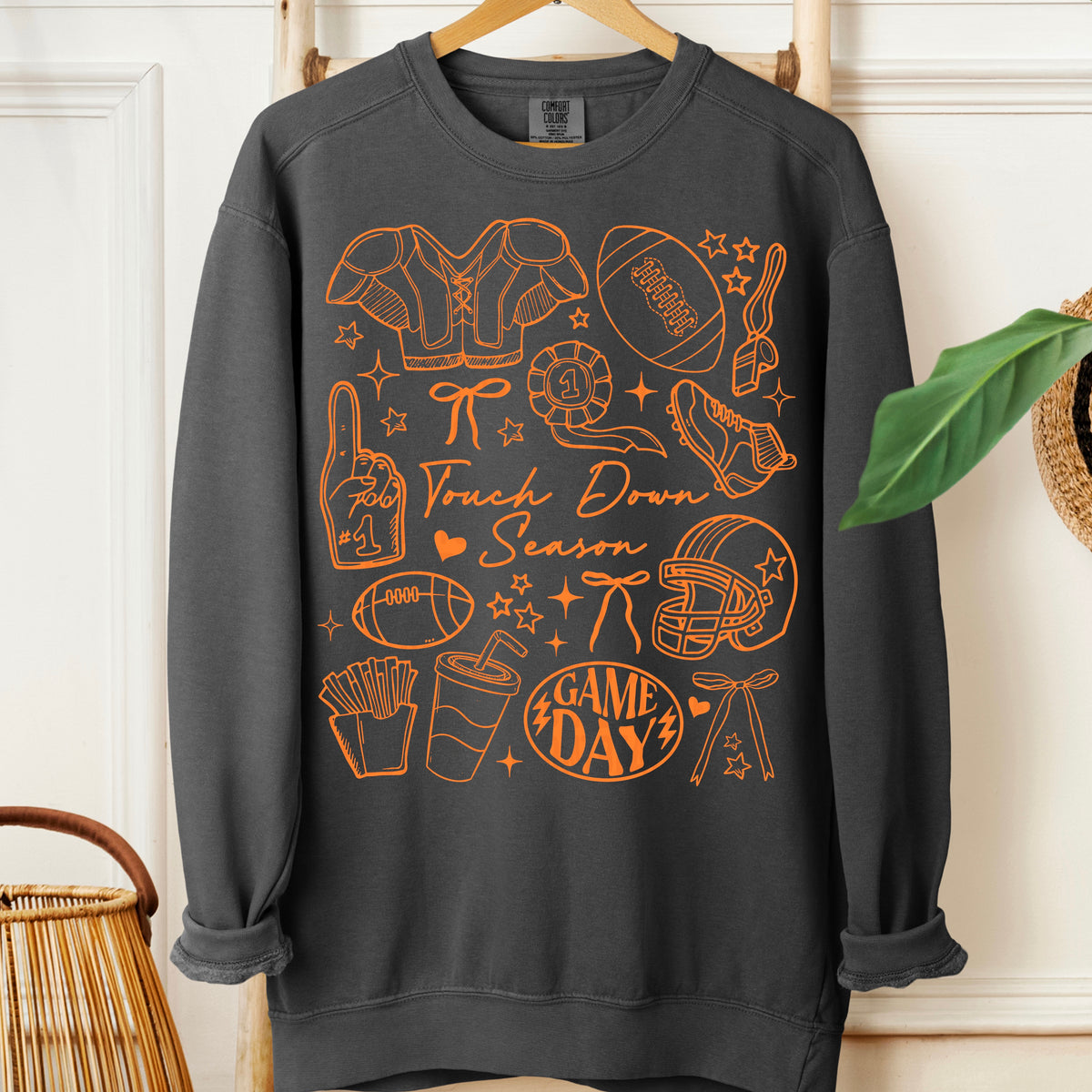 Touch down season game Day collage orange 111108 DTF transfer