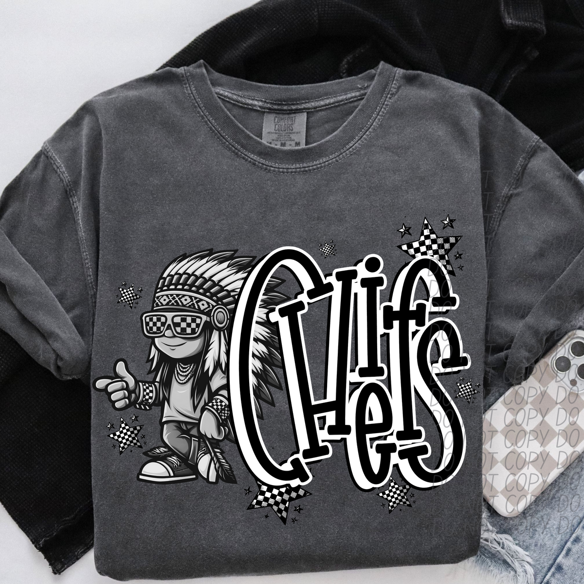 Chiefs checkered city DTF transfer