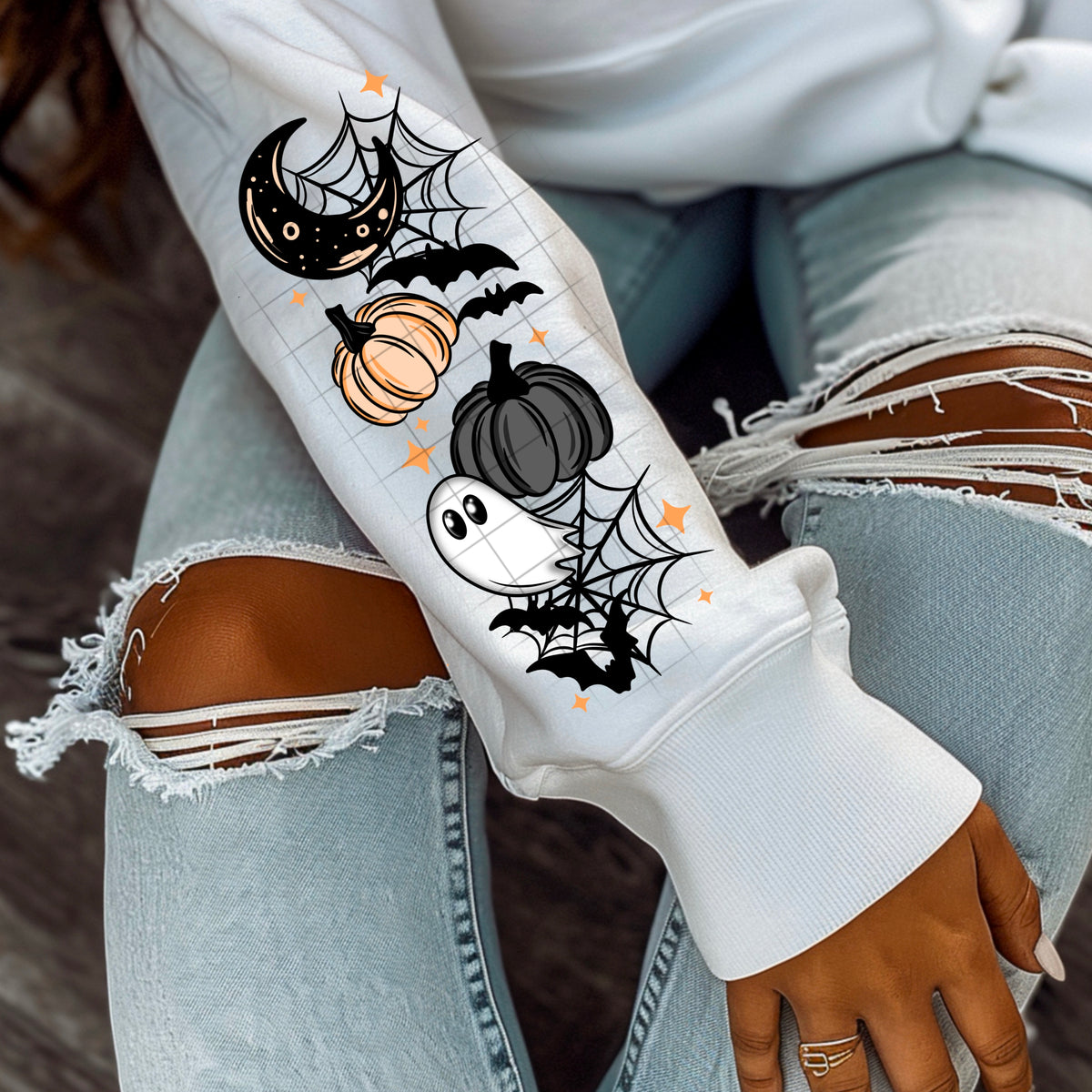 Haunted house SLEEVE ONLY CSC DTF transfer