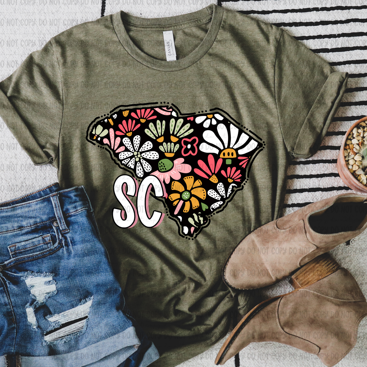 Floral states black background REVEL