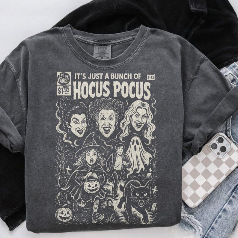 It's just a bunch of hocus pocus collage WHITE DTF transfer